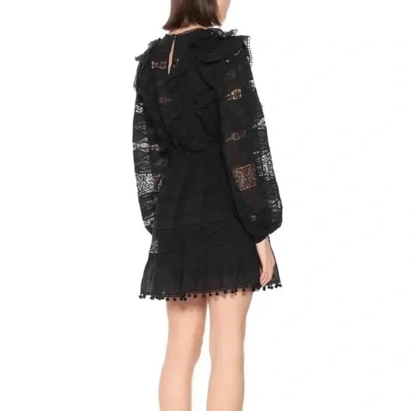 Ulla Johnson Jolie Black Lace Long Sleeve Dress SZ 4 - Picture 4 of 14